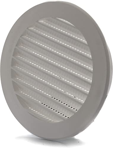 Vent Systems 12,5 cm/125 mm weiße Soffiten-Abdeckung – runde Lüftungsschlitze – Grillabdeckung – eingebauter Insektenschutz – HVAC-Lüftungsöffnungen für Badezimmer, Heimbüro, Küche von Vent Systems