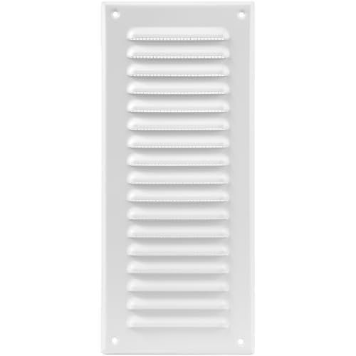 Vent Systems - 12,5 x 29,5 cm – Weiß – Metall-Lüftungsabdeckung – rechteckige Soffiten-Lüftungsgitter – Gitterabdeckung – eingebauter Insektenschutz – HVAC-Lüftungsöffnungen für Badezimmer, Heimbüro von Vent Systems