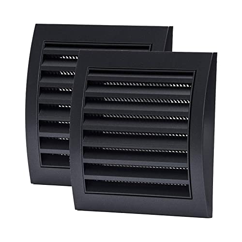 Vent Systems 153 x 148 mm, Anthrazit, 2 Stück, für Lüftungsschlitze im Trockner und für Badezimmer, Abluftschlitze, Lamellenabdeckung für den Innen- und Außenbereich von Vent Systems