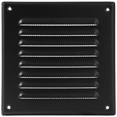 Vent Systems - 16,5 x 16,5 cm – Schwarz – Metall-Lüftungsabdeckung – quadratische Soffiten-Lüftungsgitter – Gitterabdeckung – eingebauter Insektenschutz – HVAC-Lüftungsöffnungen für Badezimmer Vent Systems - 16,5 x 16,5 cm – Schwarz – Metall-Lüftungsabdeckung – quadratische Soffiten-Lüftungsgitter – Gitterabdeckung – eingebauter Insektenschutz – HVAC-Lüftungsöffnungen für Badezimmer von Vent Systems