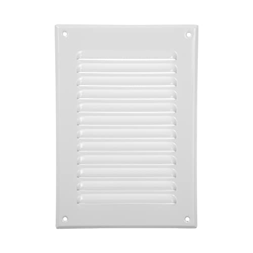 Vent Systems - 16,5 x 24 cm – Weiß – Metall-Lüftungsabdeckung – rechteckige Soffiten-Lüftungsgitter – Gitterabdeckung – eingebauter Insektenschutz – HVAC-Lüftungsöffnungen für Badezimmer von Vent Systems