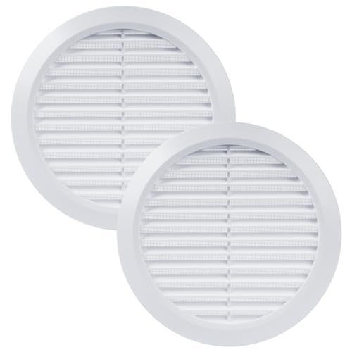 Vent Systems 2 Stück 150 mm Weiß Lüftungsabdeckung – Runde Lüftungsschlitze – Grillabdeckung – Integrierter Insektenschutz – HVAC-Lüftungsöffnungen für Badezimmer, Heimbüro, Küche von Vent Systems