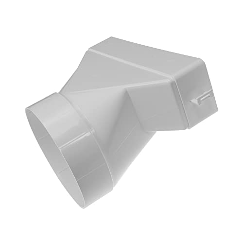 Vent Systems 204 x 60 mm rechteckiger flacher bis Ø125 mm runder Kanalverbinder – kurzer horizontaler Rohreinlass, Auslasskupplung – Heizung Kühlung, Lüftungsanschluss – HVAC System-Kanaladapter von Vent Systems