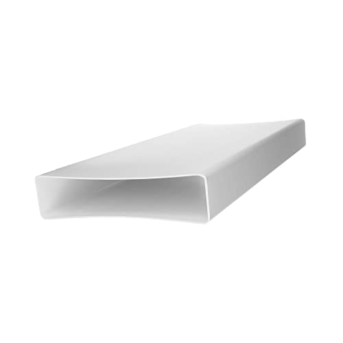 Vent Systems 220x55mm 1m Lang Flachkanal Rechteckiger Rohrverbinder für die Rohrverbindung, Abluftkanal oder Zuluftkanal. Lüftungssystem, Heizen, Kühlen. 220 x 55 mm - 100 cm von Vent Systems