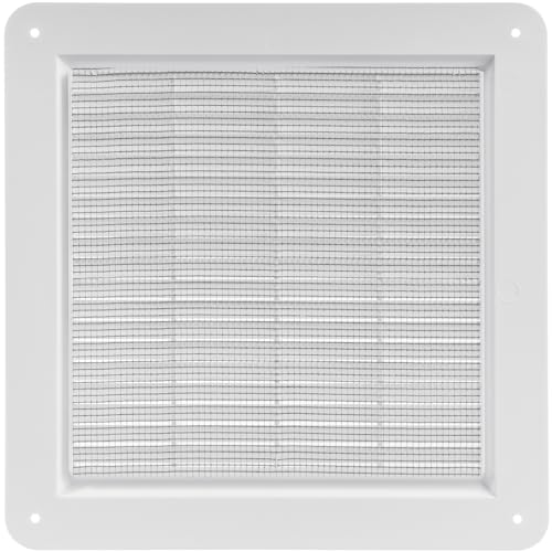 Vent Systems 25 x 25 cm Lüftungsschlitz-Abdeckung – Weiß – Lüftungsschlitze – Grillabdeckung – integrierter Insektenschutz – gerade Rückseite – Lüftungsschlitze für Badezimmer, Heimbüro, Küche von Vent Systems