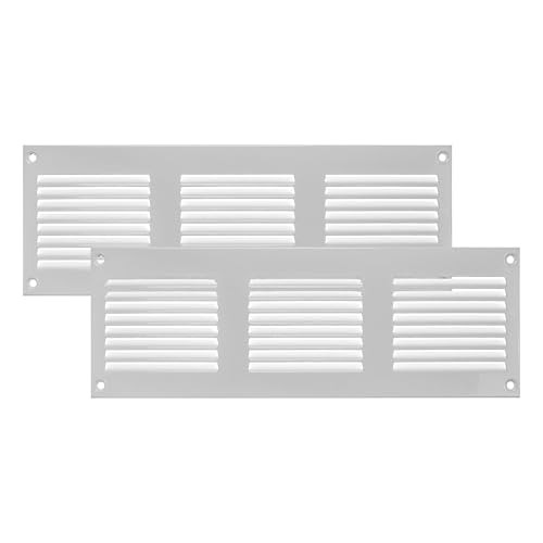 Vent Systems 30 x 10 cm - Packung mit 2 Lüftungsschlitz-Abdeckungen - Weiß – Metall-Luftrücklauf-Grill mit eingebautem Schädlingsschutz Vent Systems 30 x 10 cm - Packung mit 2 Lüftungsschlitz-Abdeckungen - Weiß – Metall-Luftrücklauf-Grill mit eingebautem Schädlingsschutz von Vent Systems