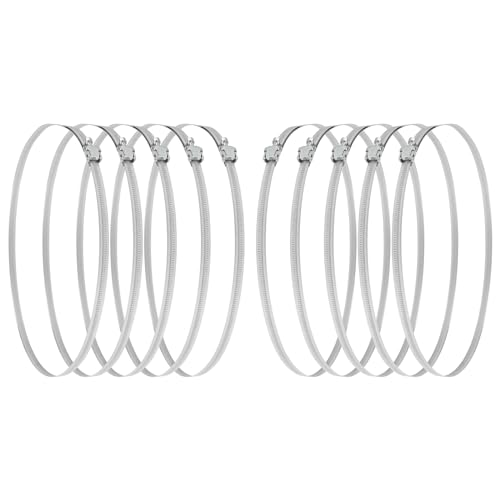 Vent Systems 300 mm – 10 Stück – verstellbare Schneckengetriebe-Stahlkanalschellen aus verzinktem Stahl – Trockner-Entlüftungsschelle – Rohrschelle - Automobil – Schneckenantriebs-Schlauchschellen von Vent Systems