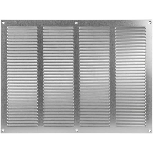 Vent Systems 400 x 300 mm Lüftung Gitter - Abdeckung Verzinktem Stahl – Metall Luftrücklaufgitter mit Fliegengitter – Belüftungsgitter für Wand & Decke – Innen & Außen – Abluftgitter von Vent Systems
