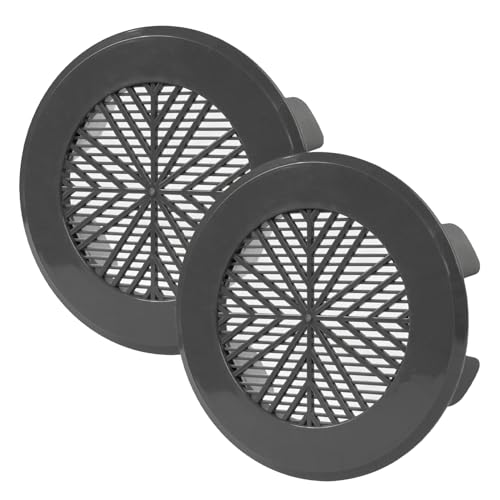 Vent Systems 78 mm bis 98 mm 2 Stück – Grau – Abdeckung für Lüftungsschlitze – runder Lüftungsgitter – Grillabdeckung – Soffit Entlüftungsabdeckung – HVAC-Entlüftung für Badezimmer, Heimbüro, Küche von Vent Systems