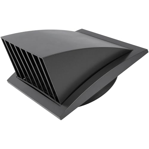 Vent Systems Anthrazit Ø150mm große Abluftabdeckung – Trocknerhaube – Lüfterhaube – Entlüftungshaube – eindirektionales Kunststoff-Luftzufuhrgitter – Rückschlagventil – Auslasshaube Belüftungsgitter von Vent Systems