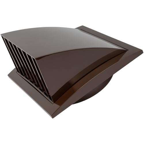 Vent Systems Braun Ø150mm große Abluftabdeckung – Trocknerhaube – Lüfterhaube – Entlüftungshaube – eindirektionales Kunststoff-Luftzufuhrgitter – Rückschlagventil – Auslasshaube Belüftungsgitter von Vent Systems