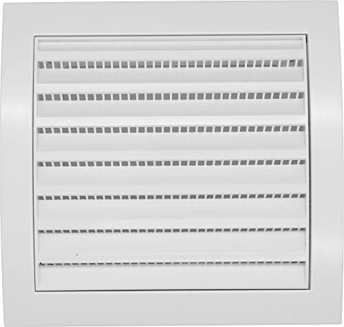 Vent Systems 153 x 148 mm Weiß Entlüftungsabdeckung mit eingebautem Schädlingsschutzgitter, HLK-Entlüftungskanalabdeckung, Entlüftungskappe aus Kunststoff von Vent Systems