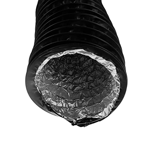 Vent Systems Ø100mm 1m Schwarz Lang Aluminium Abluftschlauch – Luftschlauch ist Flexibel, PVC, Wärmeisolierung – Universell Flex-Schlauch für Heizung, Klimaanlage, Trockner, Belüftungssystem von Vent Systems