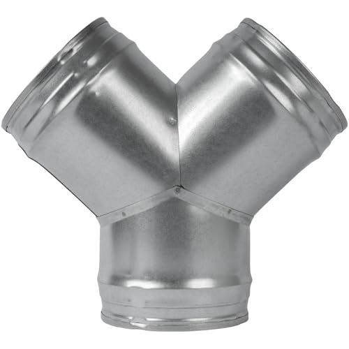 Vent Systems Ø125 mm P-förmiger Rohrverbinder – 3-Wege Adapter aus verzinktem Stahl - Langlebige Rohrverbindung für Lüftungsrohr, Abluftschlauch, Klimaanlage, Waschmaschine Trockner Verbindung von Vent Systems
