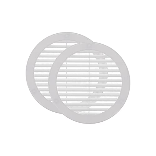 Vent Systems Ø150 mm 2 Stück Weiße Lüftungsabdeckung – Runde Lüftungsschlitze mit Flansch – Gitterabdeckung – Integrierter Insektenschutz – HVAC-Lüftungsöffnungen für Badezimmer, Heimbüro, Küch von Vent Systems