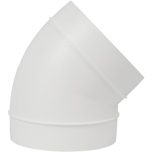 Vent Systems Ø125 mm Roghbogen - 45 Grad Rohrverbinder - Flexibler Rundrohr Lüftungsschlauch ABS Kunststoff von Vent Systems