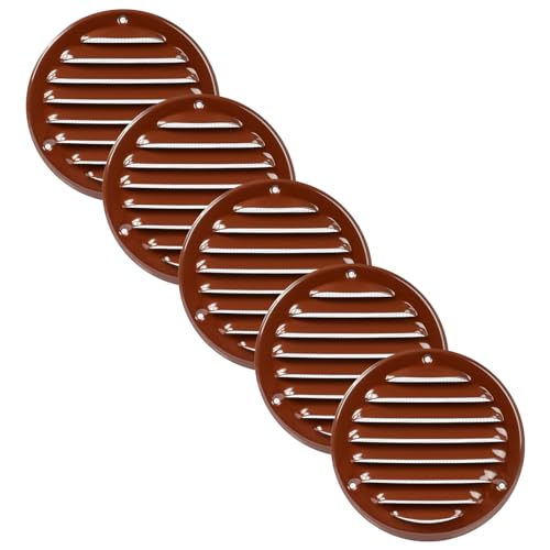 Vent Systems Packung mit 5 10cm Rund Lüftungsschlitz-Abdeckungen - Braun – Metall-Luftrücklauf-Grill mit eingebautem Schädlingsschutz Vent Systems Packung mit 5 10cm Rund Lüftungsschlitz-Abdeckungen - Braun – Metall-Luftrücklauf-Grill mit eingebautem Schädlingsschutz von Vent Systems