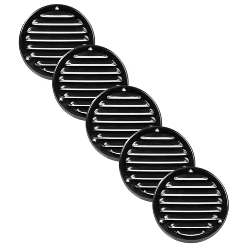 Vent Systems Packung mit 5 10cm Rund Lüftungsschlitz-Abdeckungen - Schwarz – Metall-Luftrücklauf-Grill mit eingebautem Schädlingsschutz Vent Systems Packung mit 5 10cm Rund Lüftungsschlitz-Abdeckungen - Schwarz – Metall-Luftrücklauf-Grill mit eingebautem Schädlingsschutz von Vent Systems
