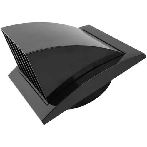 Vent Systems Schwarz Ø100mm Abluftabdeckung – Trocknerhaube – Lüfterhaube – Entlüftungshaube – eindirektionales Kunststoff-Luftzufuhrgitter – Rückschlagventil – Auslasshaube Belüftungsgitter von Vent Systems