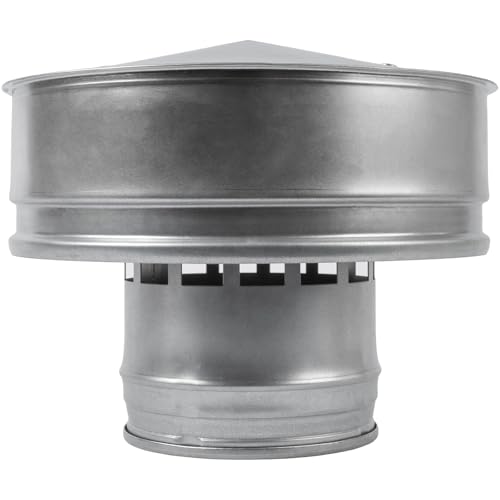 Vent systems 125 mm Rund Verzinkter Stahl Schornstein Rauchrohr Abdeckung - Ofenrohr Deckel/Schornsteinabdeckung mit Regenhaube - Dach Abgasrohr Kappe mit Regenhut - Kamin Rohr Abdeckung von Vent Systems