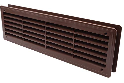 Vent systems Türluftregister – zweiseitige Türlüfter – Lüftungsgitter für den Innenbereich – für Badezimmer, Schrank, Garage durch die Tür Belüftungsabdeckung – 46 x 13,5 cm (44 x 12 cm) (Braun) von Vent Systems