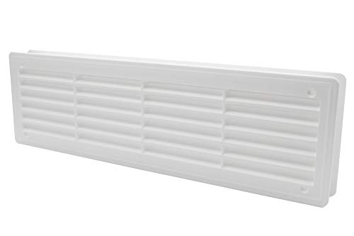 Vent systems Türluftregister – zweiseitige Türlüfter – Lüftungsgitter für den Innenbereich – für Badezimmer, Schrank, Garage durch die Tür Belüftungsabdeckung – 46 x 13,5 cm (44 x 12 cm) (Weiß) von Vent Systems