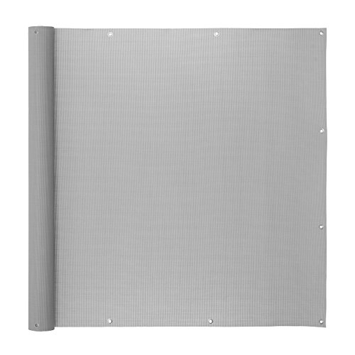 Ventanara® Balkonverkleidung Sichtschutz PVC Balkonumspannung Zaun Verkleidung Blende Windschutz Folie 500 x 90 cm Grau von Ventanara