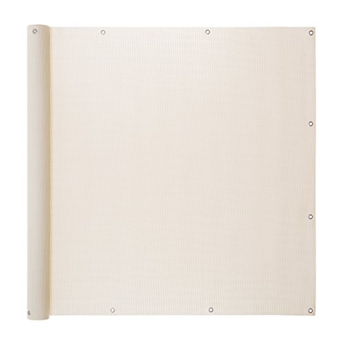 Ventanara® Balkonverkleidung Sichtschutz PVC Balkonumspannung Zaun Verkleidung Blende Windschutz Folie 500 x 75 cm Creme von Ventanara