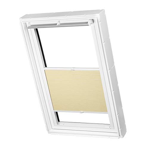 Ventanara® Dachfenster Waben Plissee ohne Bohren passend für Velux Fenster Plisseerollo Faltrollo verspannt Klebemontage (C04, Beige Verdunkelnd) von Ventanara