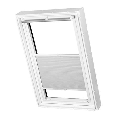 Ventanara® Dachfenster Waben Plissee ohne Bohren passend für Velux Fenster Plisseerollo Faltrollo verspannt Klebemontage (C04, Grau Verdunkelnd) von Ventanara