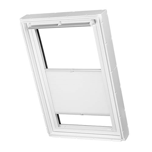 Ventanara® Dachfenster Waben Plissee ohne Bohren passend für Velux Fenster Plisseerollo Faltrollo verspannt Klebemontage (C04, Weiß Tageslicht) von Ventanara