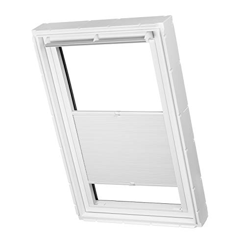 Ventanara® Dachfenster Waben Plissee ohne Bohren passend für Velux Fenster Plisseerollo Faltrollo verspannt Klebemontage (CK02, Weiß Verdunkelnd) von Ventanara