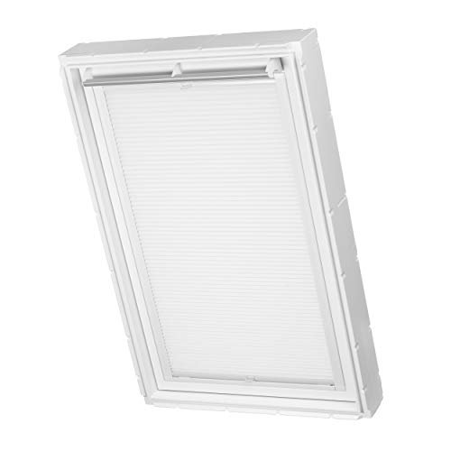 Ventanara® Dachfenster Waben Plissee ohne Bohren passend für Velux Fenster Plisseerollo Faltrollo verspannt Klebemontage (CK06, Weiß Tageslicht) von Ventanara