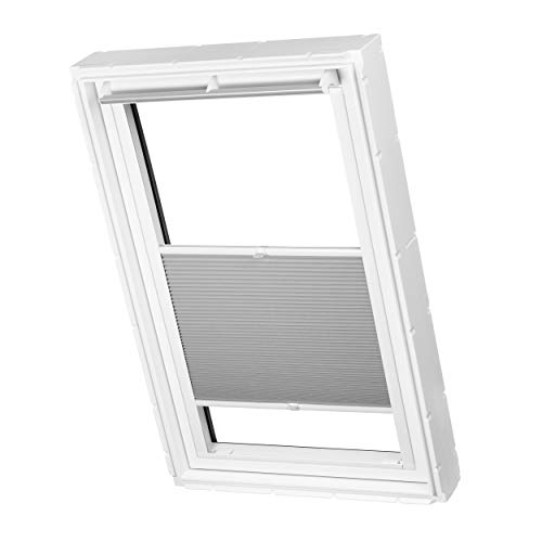 Ventanara® Dachfenster Waben Plissee ohne Bohren passend für Velux Fenster Plisseerollo Faltrollo verspannt Klebemontage (F06, Grau Tageslicht) von Ventanara