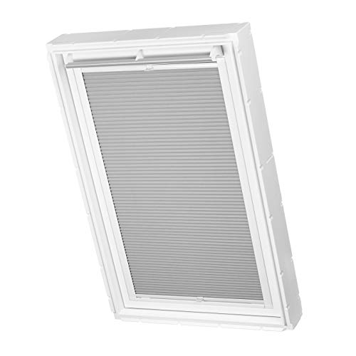 Ventanara® Dachfenster Waben Plissee ohne Bohren passend für Velux Fenster Plisseerollo Faltrollo verspannt Klebemontage (FK06, Grau Tageslicht) von Ventanara