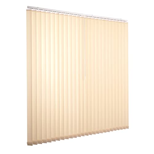 Ventanara® Lamellenvorhang raumverdunkelnd 100% Komplettset Vertikaljalousie 89mm inklusive Montagematerial (Beige, 300 x 180 cm) von Ventanara