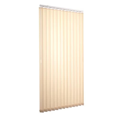 Ventanara® Lamellenvorhang raumverdunkelnd 100% Komplettset Vertikaljalousie 89mm inklusive Montagematerial (Beige, 125 x 250 cm) von Ventanara