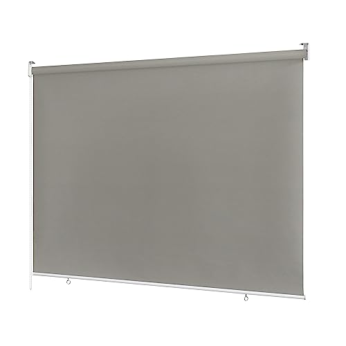 Ventanara® Außenrollo 100% Blickdicht Rollo Senkrechtmarkise Balkonrollo Sichtschutz Rollo Beschattung (100 x 140 cm, Grau) von Ventanara