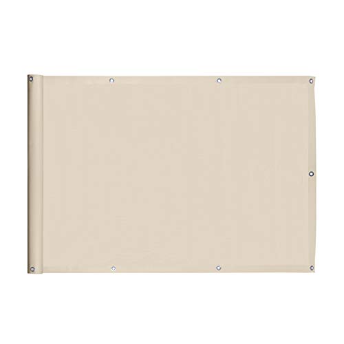 Ventanara® Balkonverkleidung Sichtschutz PVC blickdichte Balkonumspannung Zaun Verkleidung Blende Windschutz Folie (300 x 90 cm, Creme) von Ventanara