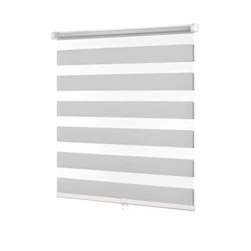 Ventanara® Doppelrollo schnurlos ohne Bohren Klemmfix Fenster Duo Rollo inklusive Montagematerial (hellgrau, 80 x 210 cm) von Ventanara