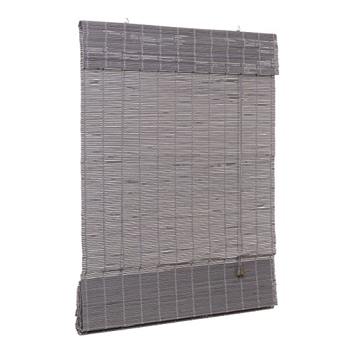 Ventanara® Raffrollo Bambus Bambusraffrollo Rollo inkl Montagematerial (grau, 60 x 160 cm) von Ventanara