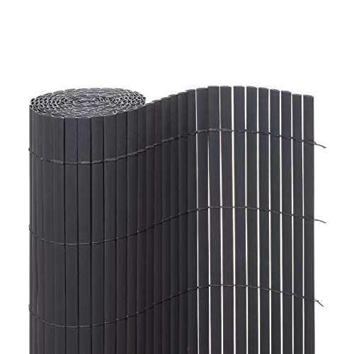 Ventanara® Sichtschutzmatte PVC Sichtschutzzaun Sichtschutz Windschutz für Garten Balkon Terrasse (180 x 300 cm, Grau) von Ventanara