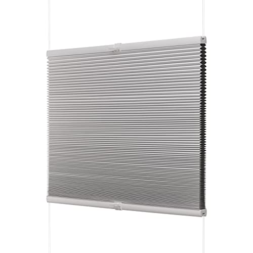 Ventanara® Waben Plissee ohne Bohren Weiß verdunkelnd Klemmfix Plisseerollo Faltrollo verspannt inklusive Premium Klemmträger 70 x 130 cm von Ventanara