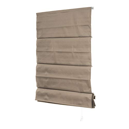 Ventanara® Raffrollo Raffgardine verdunkelnd Faltrollo raumverdunkelnd Blickdicht Thermorollo Sichtschutz (140 x 220 cm, Taupe) von Ventanara