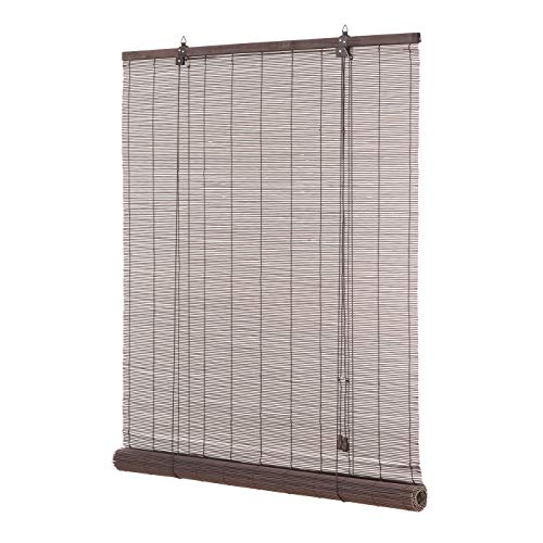 Ventanara® Rollo Bambus Bambusrollo inkl Montagematerial (Dunkelbraun, 70 x 220 cm) von Ventanara