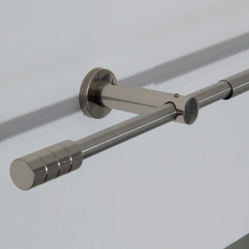 Ventanara® Stilgarnitur 110 bis 200 cm Gardinenstange ausziehbar mit Endstücken Zylinder inklusive Montagematerial von Ventanara