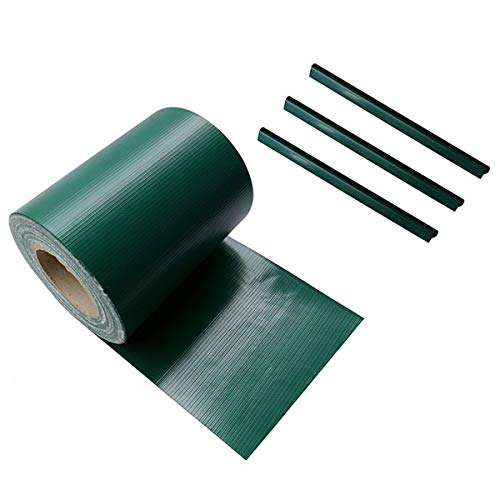 Ventanara® Zaun Sichtschutzstreifen PVC für Stabmattenzaun Zaunfolie Grün 19 cm x 40 m inklusive 25 Befestigungsclips von Ventanara