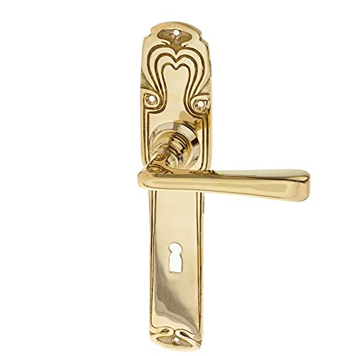 Ventano Zimmertürgranitur Türgriffset Türbeschlag Modell ''Marne B'' Messing poliert Jugendstil - handgemacht Ventano Zimmertürgranitur Türgriffset Türbeschlag Modell ''Marne B'' Messing poliert Jugendstil - handgemacht von Ventano