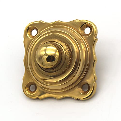 Ventano antike Türklingel Klingelblech Klingelplatte mit einem Klingelknopf Jugendstil - in 5 Oberflächen (Messing poliert) von Ventano