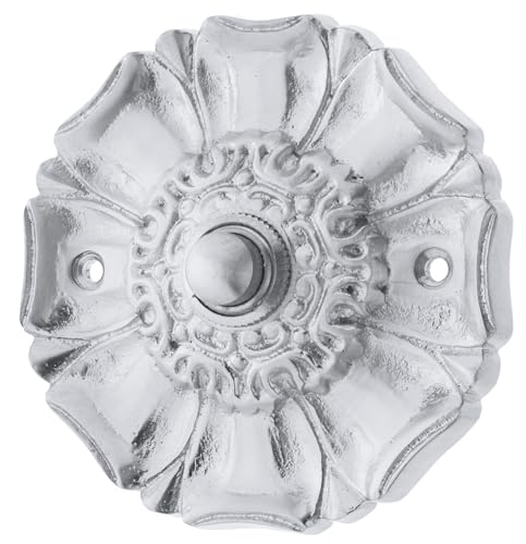 Ventano antike Türklingel Klingelplatte Klingelblech Messing vernickelt matt gebürstet silber historisch | Jugendstil handgemacht nach histosischen Vorlagen von Ventano